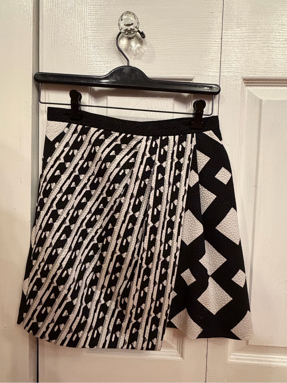 Peter Pilotto Black & White Geometric A-Line Skirt